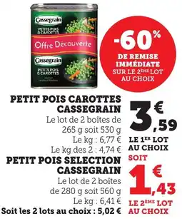 Bi1 Petit pois carottes cassegrain offre