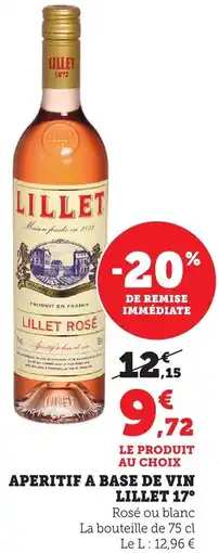 Bi1 Aperitif a base de vin lillet 17° offre
