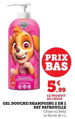 Bi1 Gel douche/shampoing 2 en 1 pat patrouille offre