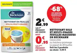Bi1 Nettoyant sols et multi-usages feuilles magiques dr beckmann offre