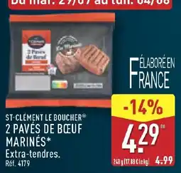 ALDI St-clément le boucher 2 pavés de bœuf marines offre