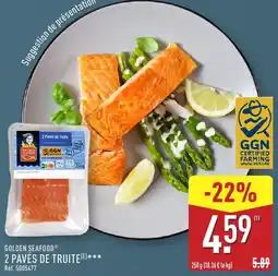 ALDI Golden seafood 2 pavés de truite offre