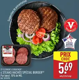 ALDI St-clément le boucher 4 steaks hachés spécial burger offre
