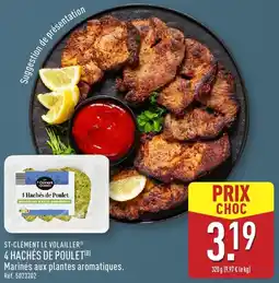 ALDI St-clément le volailler 4 hachés de poulet offre
