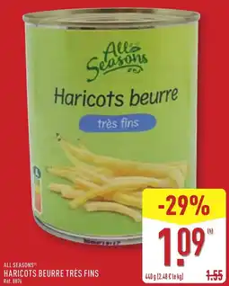 ALDI Allo Seasons Haricots beurre très fins offre