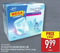ALDI Loft discret 20 culottes incontinence offre