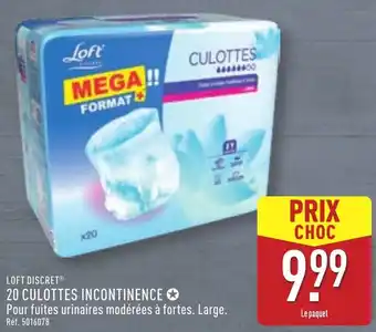ALDI Loft discret 20 culottes incontinence offre