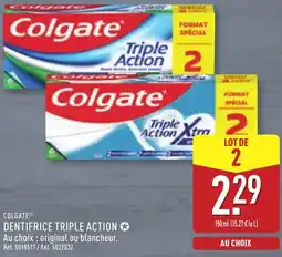 ALDI Colgate dentifrice triple action offre