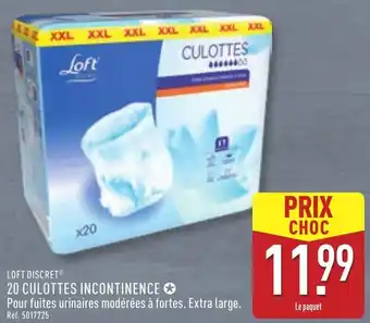 ALDI Loft discret 20 culottes incontinence offre