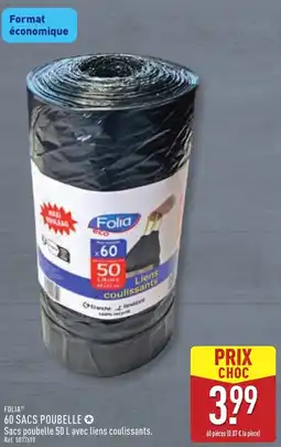 ALDI Folia 60 sacs poubelle offre