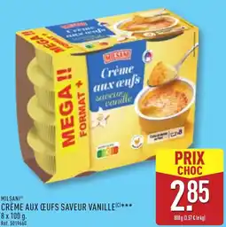 ALDI Milsani crème aux œufs saveur vanille offre