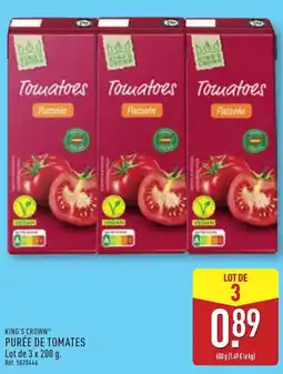 ALDI King's crown purée de tomates offre