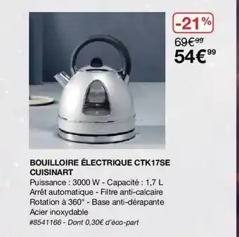 Costco Bouilloire électrique Cuisinart offre