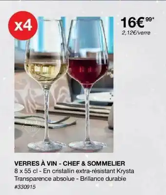Costco Verres à Vin - Chef & Sommelier offre
