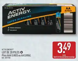 ALDI Activ energy lot de 20 piles offre