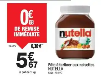 Promocash NUTELLA Pâte à tartiner aux noisettes offre