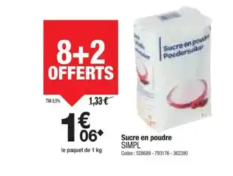 Promocash SIMPL Sucre en poudre offre