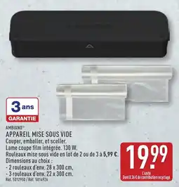 ALDI Ambiano appareil mise sous vide offre