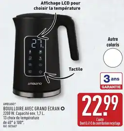 ALDI Ambiano bouilloire avec grand écran offre