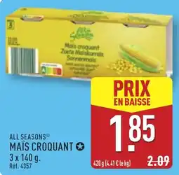 ALDI All seasons maïs croquant offre