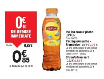 Promocash LIPTON Ice Tea saveur pêche offre