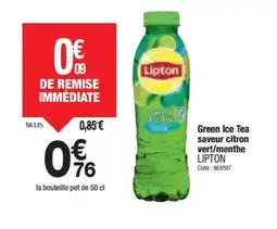 Promocash LIPTON Green Ice Tea saveur citron vert/menthe offre