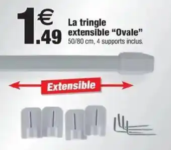 Bazarland La tringle extensible "Ovale" offre