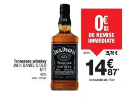 Promocash JACK DANIEL'S OLD Tennessee whiskey offre