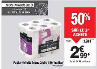 Promocash Papier toilette blanc 2 plis 150 feuilles offre