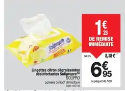 SOLIPRO Lingettes citron dégraissantes désinfectantes