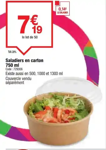 Promocash Saladiers en carton offre