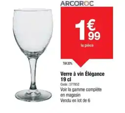 Promocash Verre à vin Élégance offre