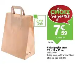 Promocash Cabas papier brun offre