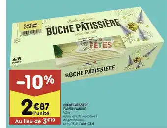 Leader Price Bûche Pâtissière Parfum Vanille offre