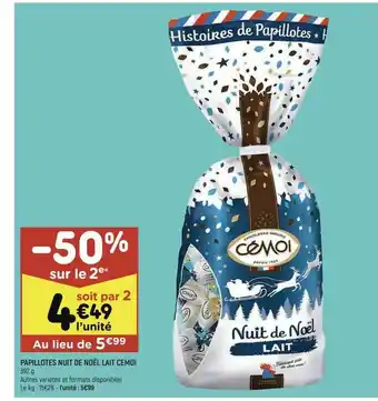 Leader Price Papillotes Nuit De Noël Lait Cémoi offre
