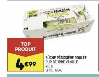 Leader Price Bûche Pâtissière Roulée Pur Beurre Vanille offre