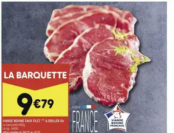 Leader Price Viande Bovine Faux Filet*** à Griller X4 offre