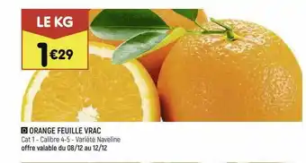 Leader Price Orange Feuille Vrac offre
