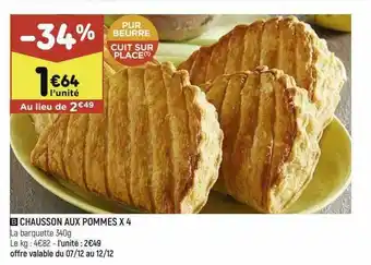 Leader Price Chausson Aux Pommes X4 offre