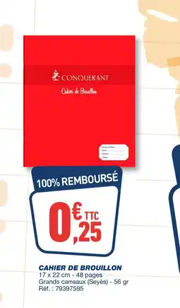 Bureau Vallée Cahier de brouillon offre