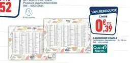 Bureau Vallée Calendrier souple offre