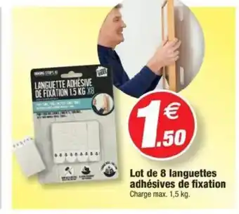Bazarland Lot de 8 languettes adhésives de fixation] offre