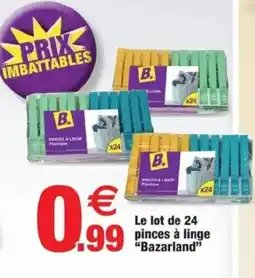 Bazarland Le lot de 24 pince à linge offre