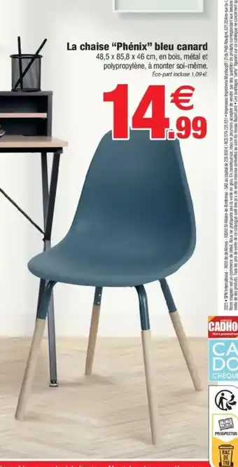 Bazarland La chaise Phénix bleu canard offre