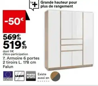 BUT Armoire 6 portes 2 tiroirs offre