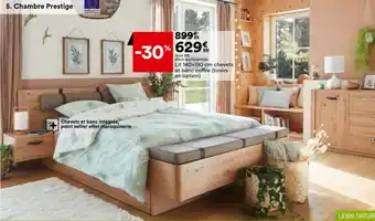 BUT Lit 140x190 cm chevets et banc coffe offre