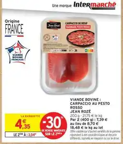 Intermarché Hyper Viande Bovine: Carpaccio au Pesto Rosso Jean Rozé offre