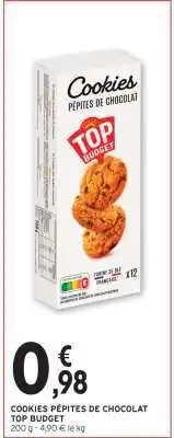 Intermarché Hyper COOKIES PÉPITES DE CHOCOLAT TOP BUDGET offre
