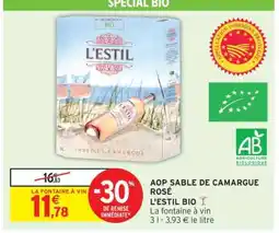 Intermarché Hyper AOP SABLE DE CAMARGUE ROSÉ offre