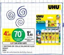 Intermarché Hyper 7 BÂTONS DE COLLE BLANCHE 8,2G SONIC UHU offre
